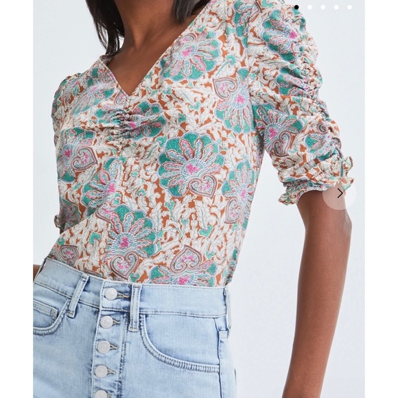 Veronica Beard Henrietta medallion silk blend floral top - Picture 3 of 8